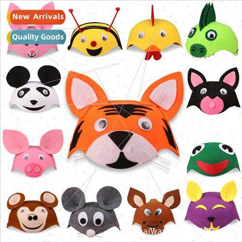 Kindergarten children permance animal hat rabb frog crow tig