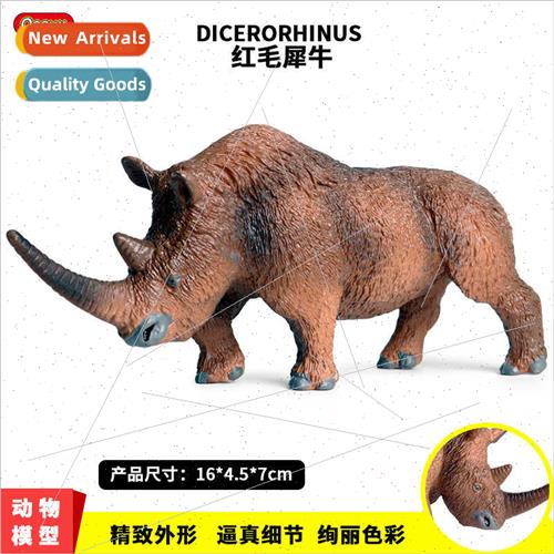 Wildlife model prehistoric red rhinoceros plastic static ani