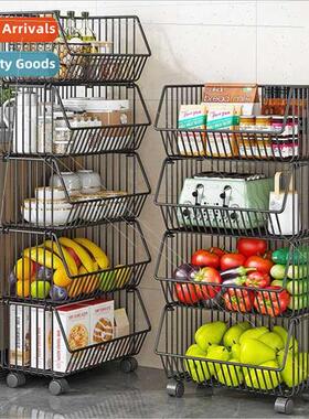Kchen shelves floor multi-layer shelf fru vegetable basket v