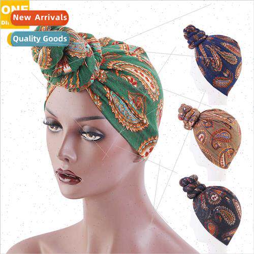 Amoeba Printed Bali Yarn Wrap Turban Plate Flower Knot Turba