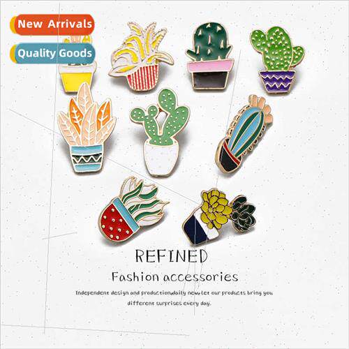 Europe Uned States cartoon brooch creative plants green rose