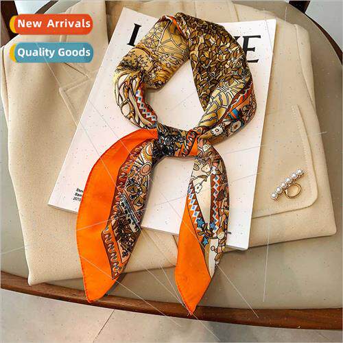 2021 spring summer new Korean  printed imation silk square s