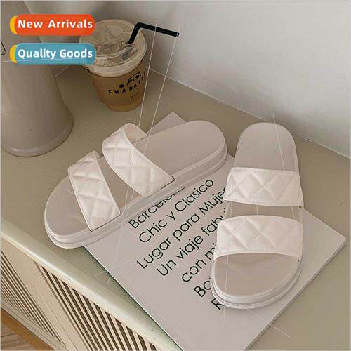 Double strap female summer ins fashion sandals slippers thic