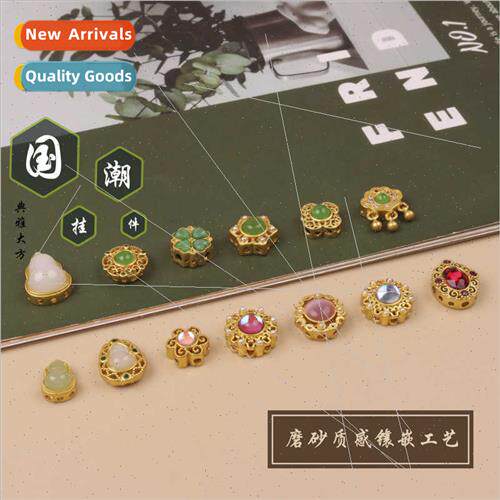 antique gold inlaid spacer beads handmade woven diy bracelet