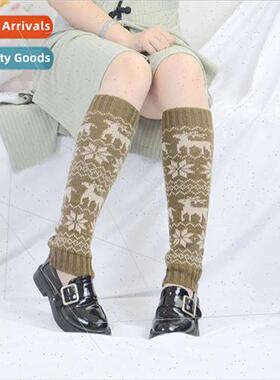 Autumn winter sock cover new deer jacquard Mori girl mid-cal