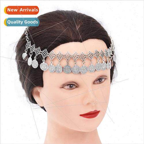 Europe new silver coin tassel ehead chain necklace women boh