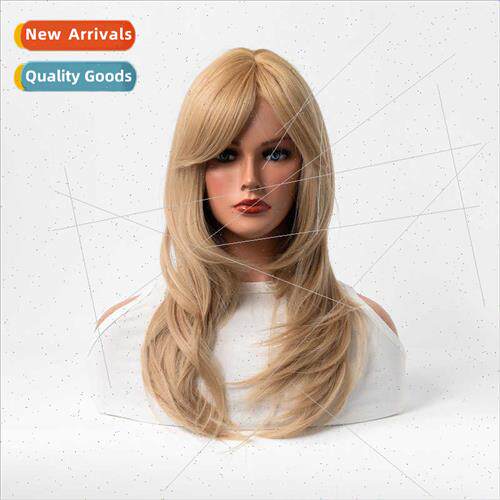 Europe wig head cover eight bangs gradient color long curly