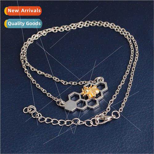 New mple cute animal gold bee hive jumper chain necklace