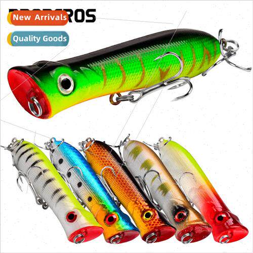 10 Color Popper Road re 8CM-12g 6# Black Hook Plastic re Bio