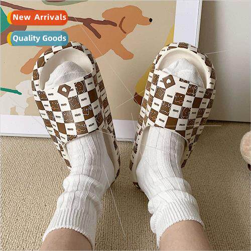 Cute bear slippers female summer students outside casual gir