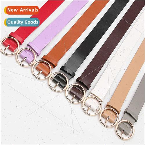 Women Belt Round Buckle Casual mple Versatile Women Jeans Ac