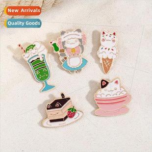 brooch cake badge cute female cream food ice Cartoon coffee