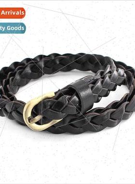 Leather chaff paper three strands broken ladies cowhide brai