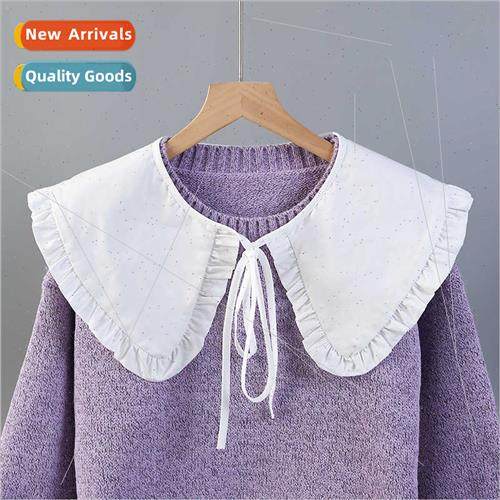Versatile sweet retro tie small shawl double lace doll colla
