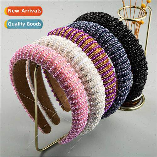 ins Europe thin sponge female hair band simple wide edge han