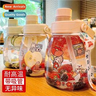 larg straw big belly cup ins water plastic 1300ml female