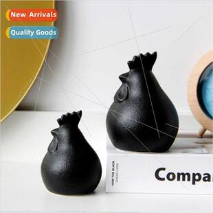 mple modern black ceramic cockerel desktop ornament office l