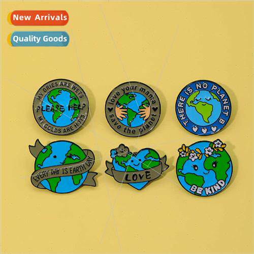 New love earth brooch green round environmental protection m