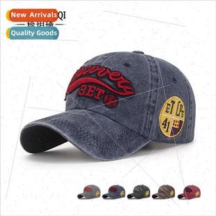 men cloth brim coated casual women hat old washed curved New