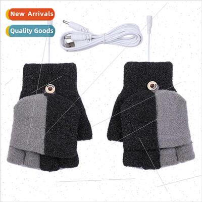 Female USB Heated Gloves USB Rechargeable Knted Heated Glove