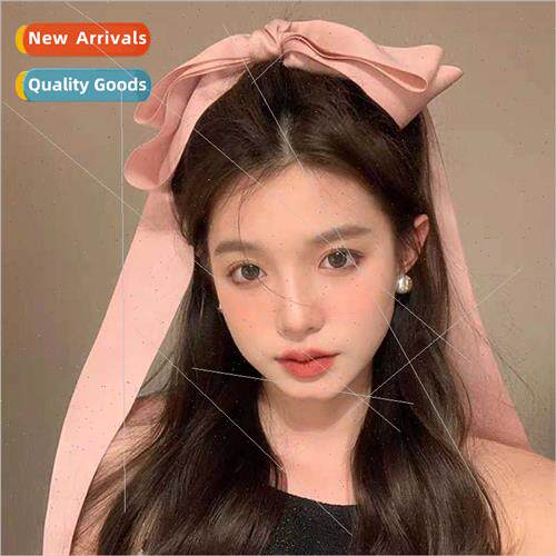French long ribbon bow hair clips sweet girl ins fashion per