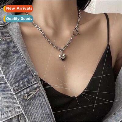 ins Europe retro love OT buckle sweater necklace Korea punk