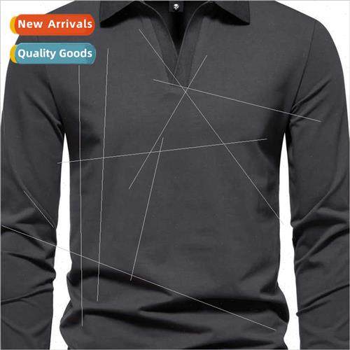 American retro 2023  fall new men V-neck lapel men long-slee