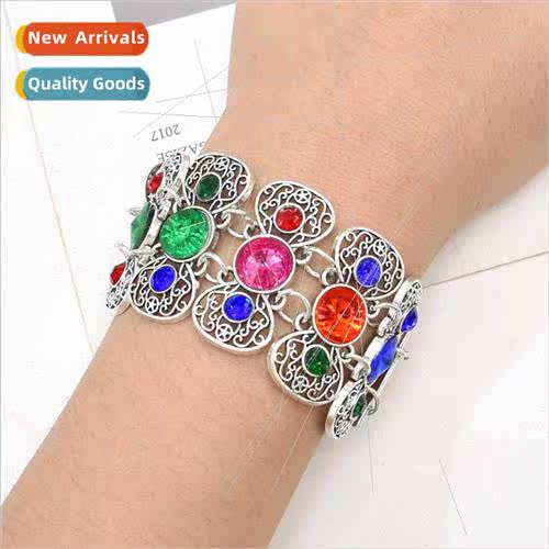 Bohemian retro gypsy silver coin pendant bracelet alloy colo
