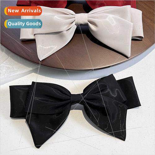 Large bow top clip French Hepburn advanced sense cloth sprin
