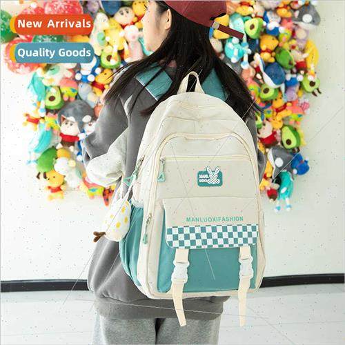 backpack 2024 Japan ins plaid shoulder bag leisure large cap