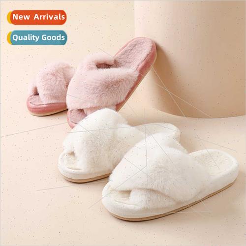 Furry slippers female winter new Korean ins tide shoes indoo