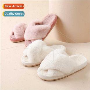 Furry slippers female winter new Korean ins tide shoes indoo