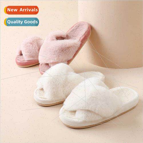 Furry slippers female winter new Korean ins tide shoes indoo