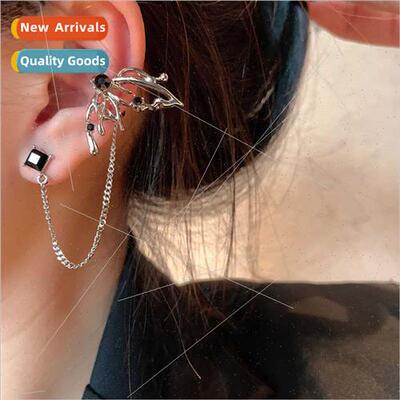 Butterfly stud earrings ear clips onepcs niche earrings适用w