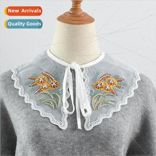 Shawl Dress Fake Collar Peplum Collar Su Embroidery Plus Dri