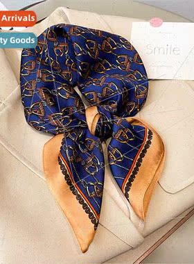 2022 fashion new simulation silk scarf female compound Korea
