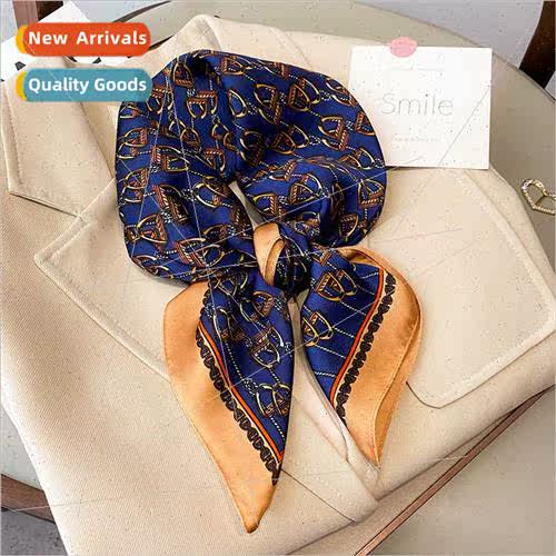 2022 fashion new simulation silk scarf female compound Korea