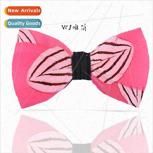 243 Gemstone Blue Feather Wedding Groom Best Man Group Bow T