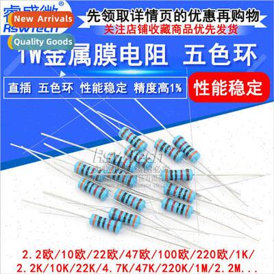 1W Metal Film Resistor 1% Five Color Ring 12 120 1.5K 15 180