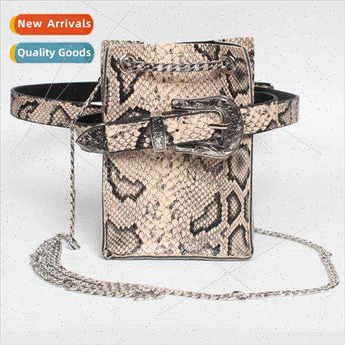 Snake Women Belt Waist Bag Slim Belt Chain Large Waist Bag B