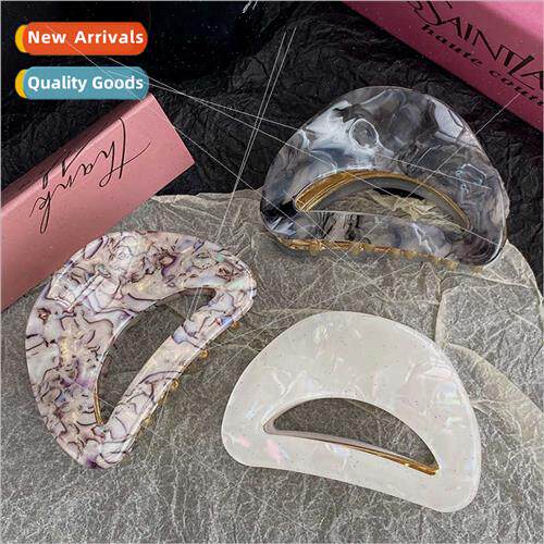 Korea new cream leopard acetate metal hair clips retro fashi