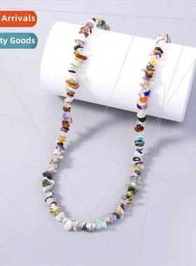 Europe ethnic bohemian colorful natural stone beaded collarb
