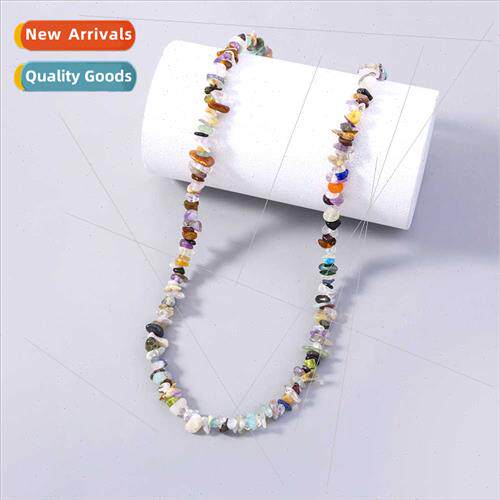 Europe ethnic bohemian colorful natural stone beaded collarb