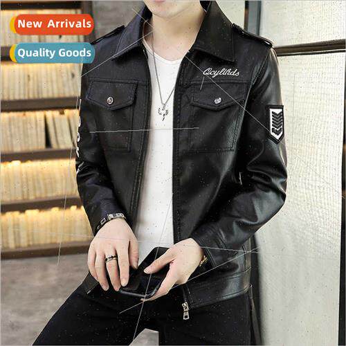 New men leather jacket Korean  nd Slim youth handsome male c
