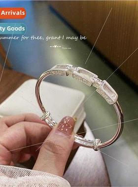 Geometric Square Push-Pull Bracelet Ruyi Printed Delicate Ve