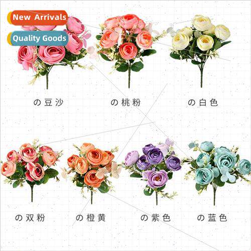 New 7 head tea rose bud simulation flowers fake flowers rose