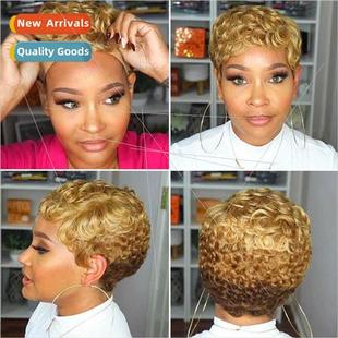 female short curly Europe che wrapped wig hand wigshair hair