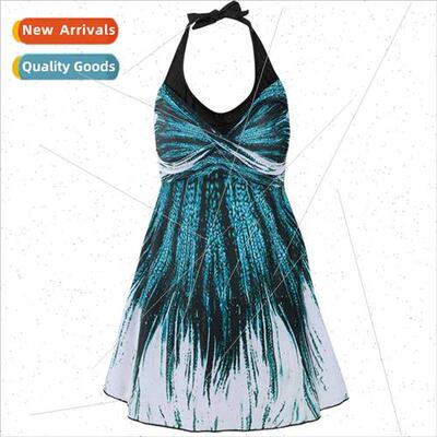 2022 Europe New Spl Swimsu Womens Conservative Slim Cross Wr