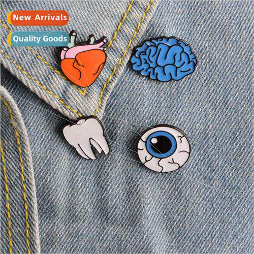 Brain/heart/eyeball/teeth oil drip brooch