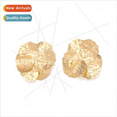 ZA design sense bump texture gold flower earrings personaliz
